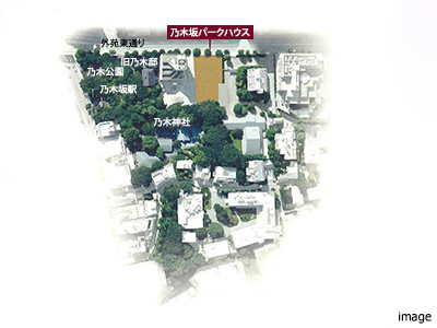 現地周辺航空写真｜乃木坂パークハウス