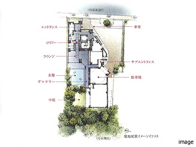 敷地配置イメージイラスト｜乃木坂パークハウス